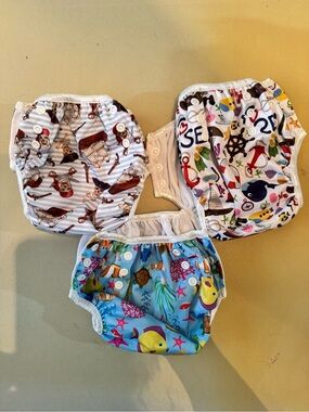 Colorful Kids Swim Diaper Cover Pack - Ocean & Pirate Prints